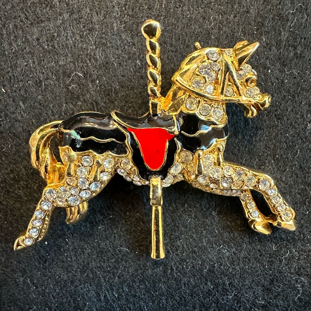 Vintage Carousel Horse Pin Brooch